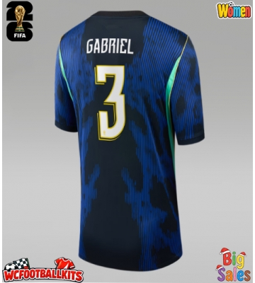 Brazil Gabriel Magalhaes #3 Replica Away Stadium Shirt for Women World Cup 2026 Short Sleeve